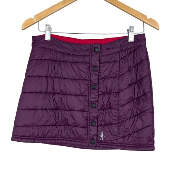 Smartwool PhD Smartloft Puffer Skirt Womens XS Purple Insulated Snap Button Up‎ - Picture 1 of 12